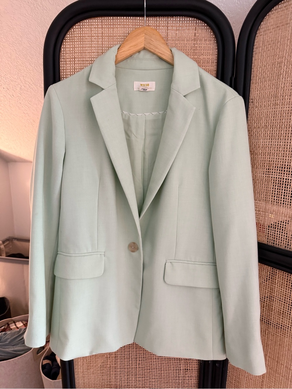 Maeve by Anthropologie Women’s Single Button Blazer Mint Green Size 4